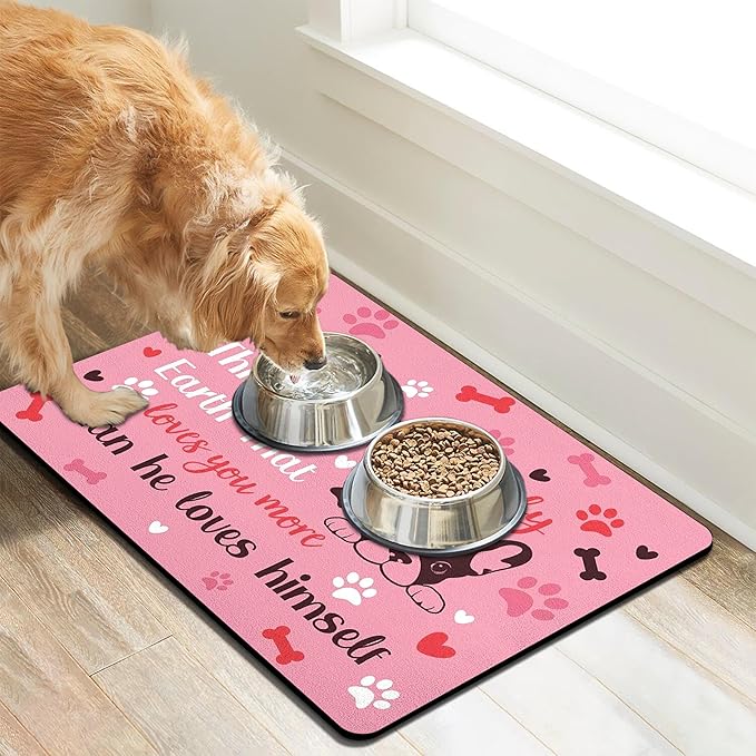 Pet Feeding Mat for Floors Waterproof Dog Mat for Food and Water Absorbent Quick Dry Non Slip mat for Cat Bowls