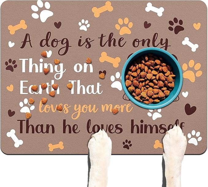 Pet Feeding Mat for Floors Waterproof Dog Mat for Food and Water Absorbent Quick Dry Non Slip mat for Cat Bowls