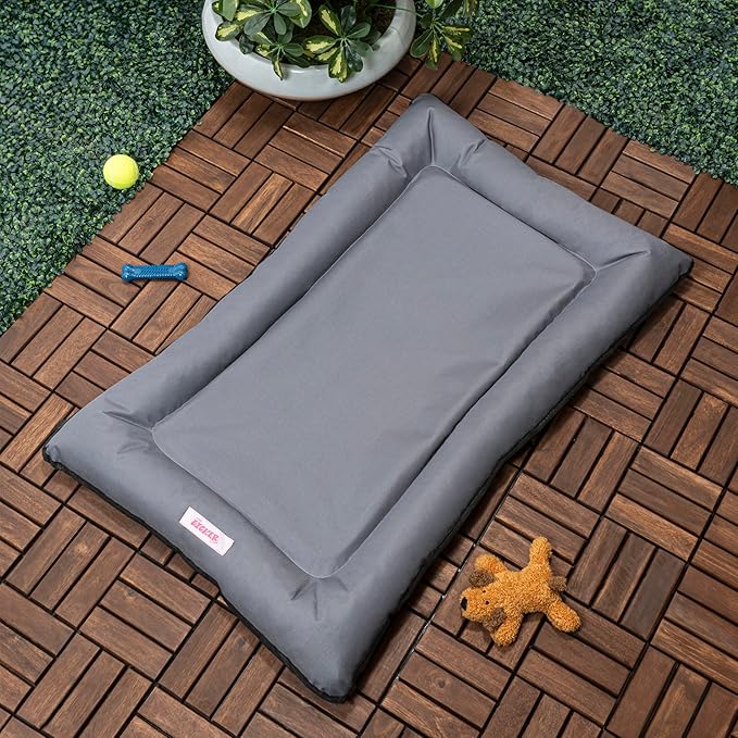 DBD3004C-XL Archie 46" x 41.5" Traditional Oxford Waterproof Indoor/Outdoor Hand-Washable Memory Foam Camping Pet Bed, Charcoal