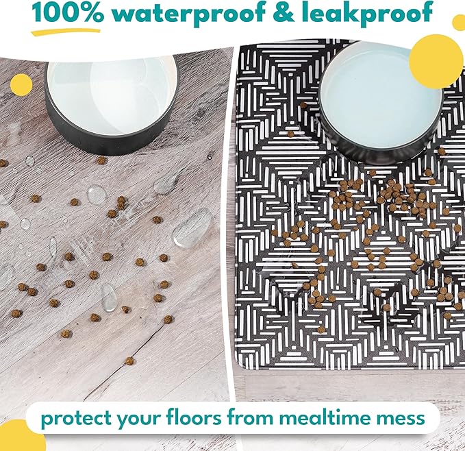 NALALAS Dog Mat for Food and Water, Cat Feeding Mat | Waterproof Dog Bowl Mat | Non-Slip Pet Food Mat for Floors | Pet Mats for Food and Water | Easy to Clean