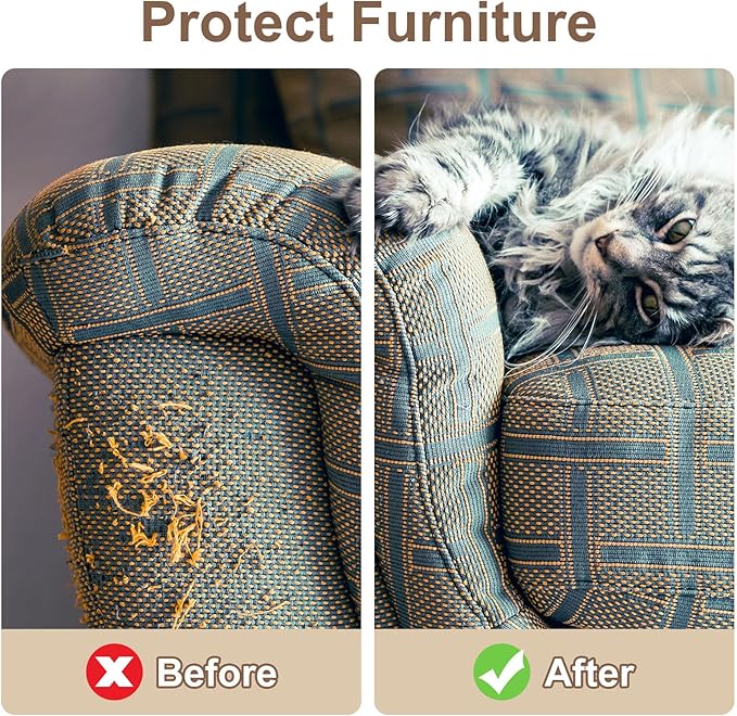 uxcell Self-Adhesive Cat Scratching Mat, 1 Roll 78.7" x 15.8" Couch Protector from Cat Claws for DIY Sofa, Wall, Doors, Cut Anti Cat Scratch Pad Carpet Mat, Beige
