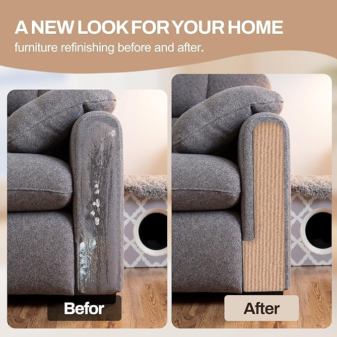 78.7"x15.8" Cat Scratch Mat Couch Furniture Protector,DIY Climb Cat Scratcher for Cat Couch Furniture or Wall Protector,Covering Cat Tower for Claws Scratching for Indoor (Beige)