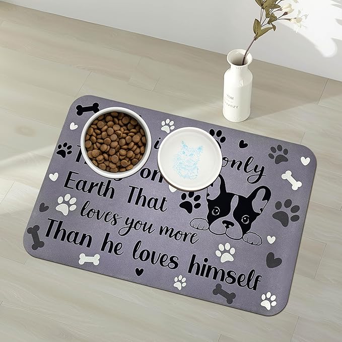 Pet Feeding Mat for Floors Waterproof Dog Mat for Food and Water Absorbent Quick Dry Non Slip mat for Cat Bowls